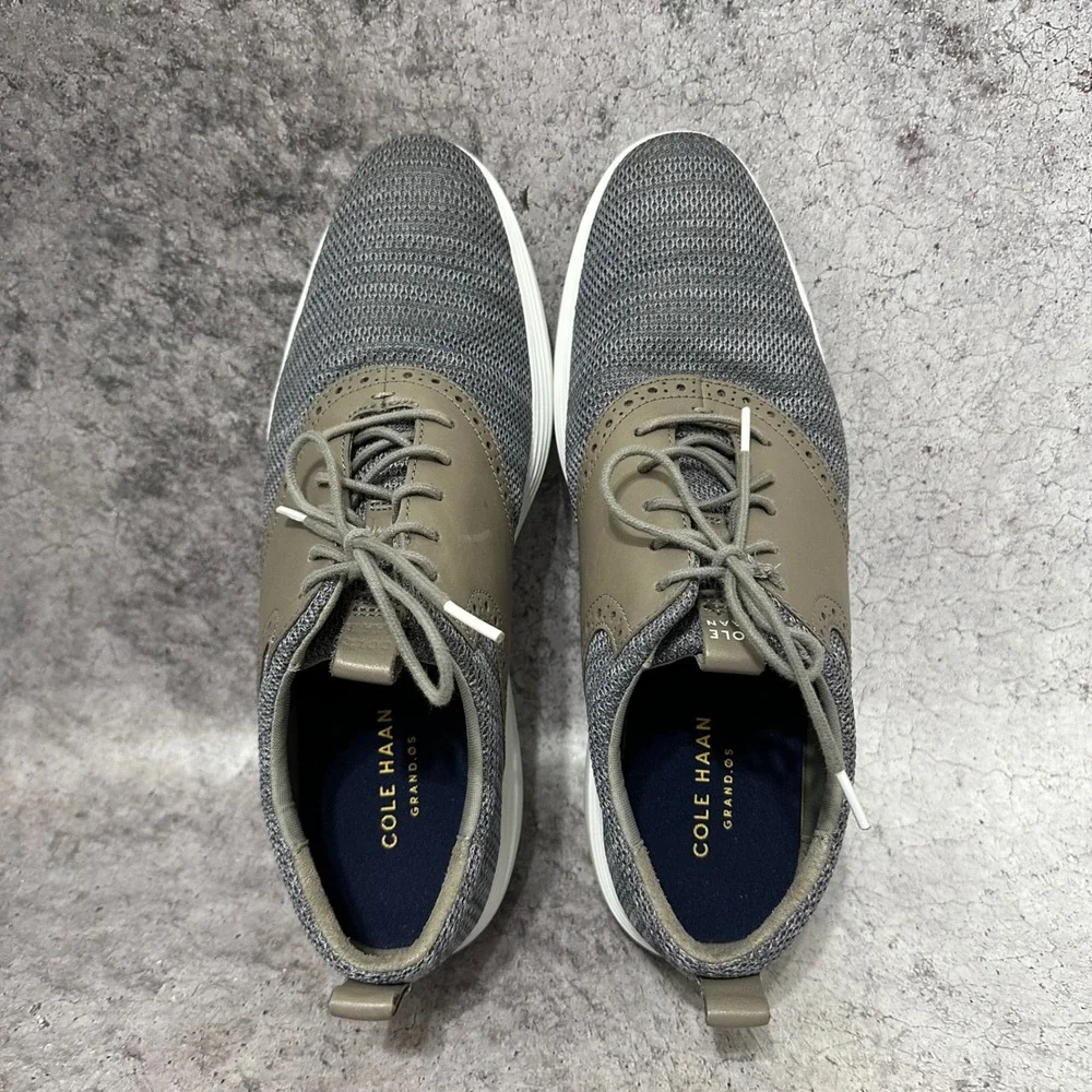 Cole Haan Grand Tour Knit Oxford Mens 11.5 Gray Brown C31346 Wingtip Sneakers